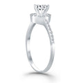 14k White Gold Diamond Halo Collar Engagement Ring - Coolpeacock