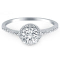 14k White Gold Diamond Halo Collar Engagement Ring - Coolpeacock