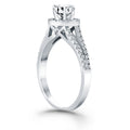14k White Gold Diamond Halo Split Shank Engagement Ring - Coolpeacock