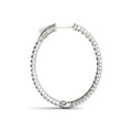 14k White Gold Diamond Hoop Double Sided Three Row Earrings (2 cttw) - Coolpeacock