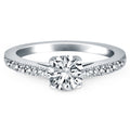 14k White Gold Diamond Pave Cathedral Engagement Ring - Coolpeacock