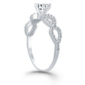 14k White Gold Double Infinity Diamond Engagement Ring - Coolpeacock