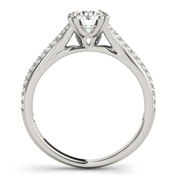 14k White Gold Double Prong Multirow Band Diamond Engagement Ring (1 1/8 cttw) - Coolpeacock