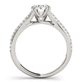 14k White Gold Double Prong Multirow Band Diamond Engagement Ring (1 1/8 cttw) - Coolpeacock