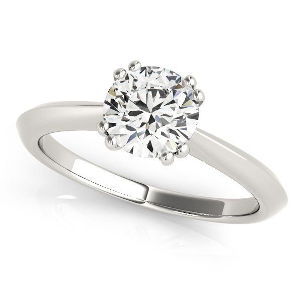 14k White Gold Double Prong Set Solitaire Diamond Engagement Ring (1 cttw) - Coolpeacock