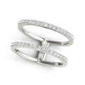 14k White Gold Dual Band Design Ring with Diamonds (1/3 cttw) - Coolpeacock