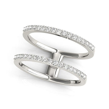 14k White Gold Dual Band Design Ring with Diamonds (1/3 cttw) - Coolpeacock