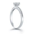 14k White Gold Engagement Ring with Diamond Channel Set Band - Coolpeacock