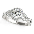 14k White Gold Entwined Split Shank Diamond Engagement Ring (1 1/2 cttw) - Coolpeacock