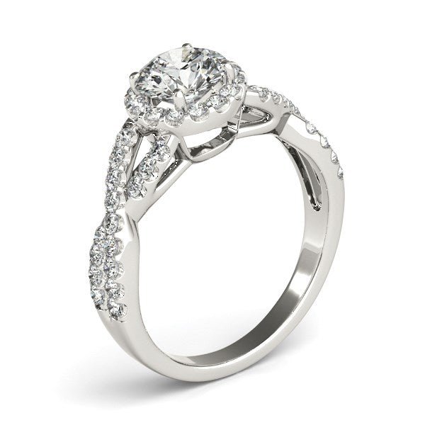14k White Gold Entwined Split Shank Diamond Engagement Ring (1 1/2 cttw) - Coolpeacock