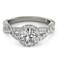 14k White Gold Entwined Split Shank Diamond Engagement Ring (1 1/2 cttw) - Coolpeacock