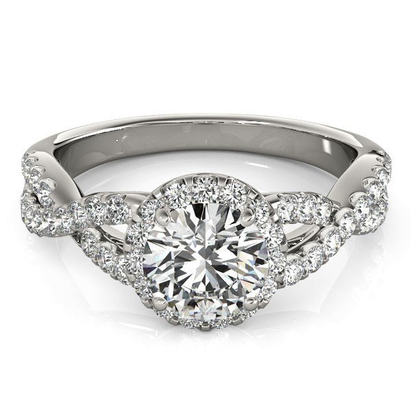 14k White Gold Entwined Split Shank Diamond Engagement Ring (1 1/2 cttw) - Coolpeacock