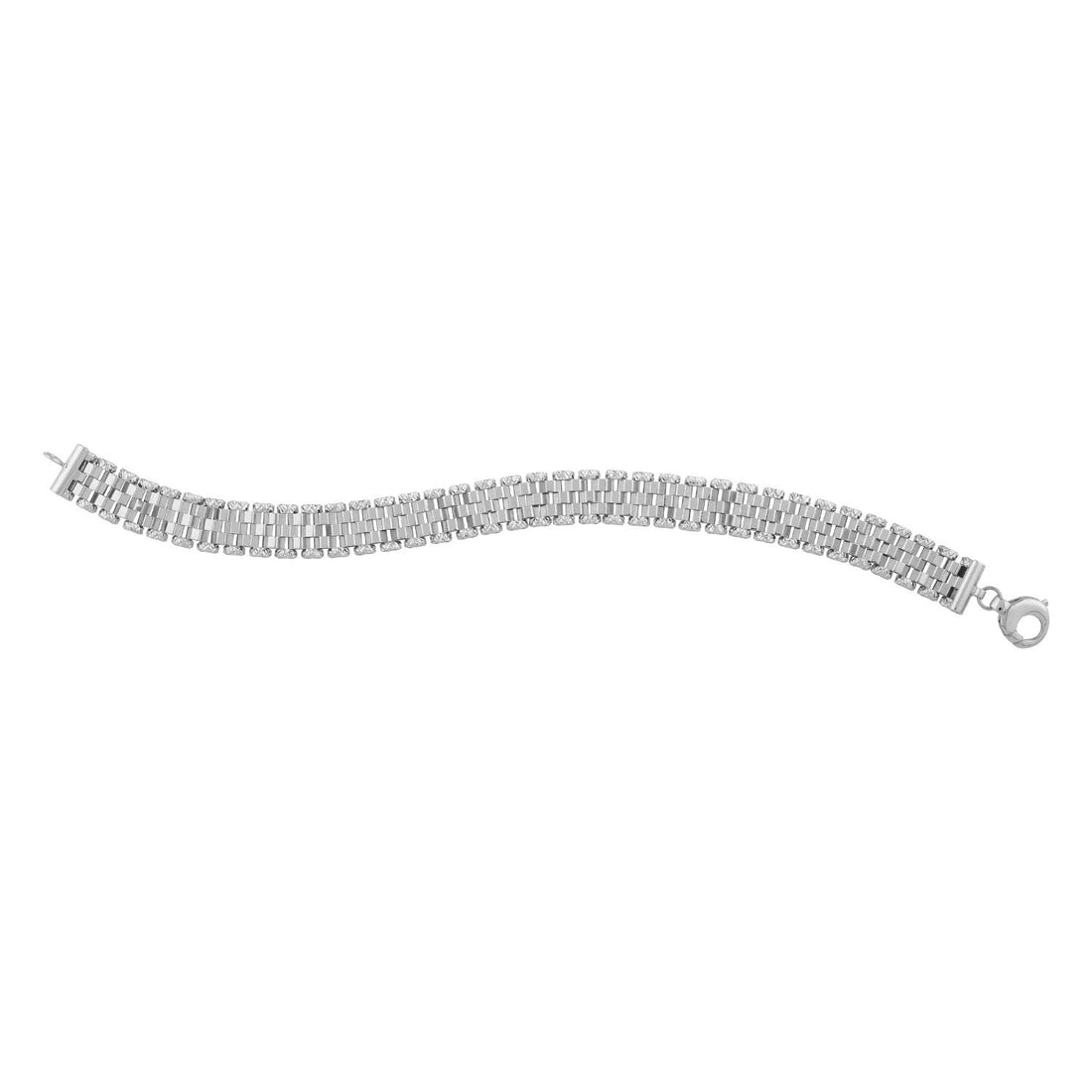 14k White Gold Faceted Panther Link Chain Bracelet - Coolpeacock