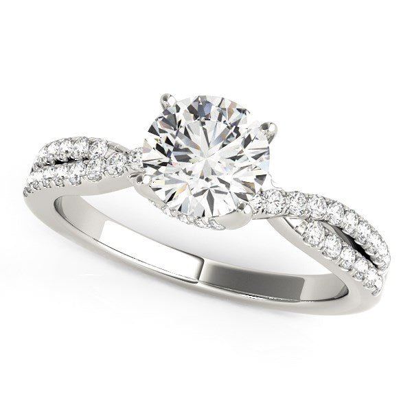 14k White Gold Fancy Prong Split Shank Diamond Engagement Ring (1 1/4 cttw) - Coolpeacock