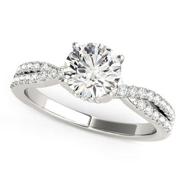 14k White Gold Fancy Prong Split Shank Diamond Engagement Ring (1 1/4 cttw) - Coolpeacock