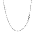 14K White Gold Fine Paperclip Chain (1.50 mm) - Coolpeacock