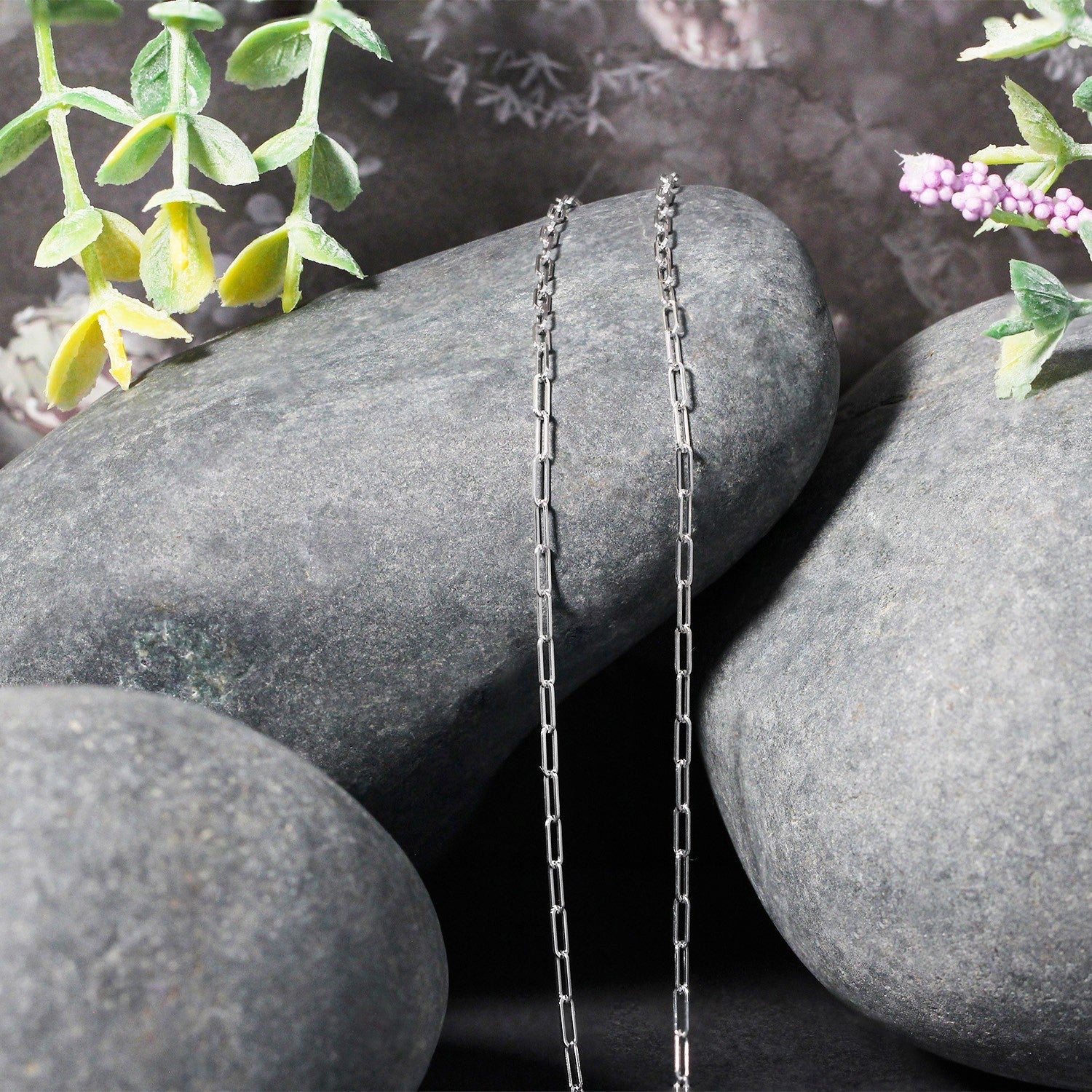 14K White Gold Fine Paperclip Chain (1.50 mm) - Coolpeacock