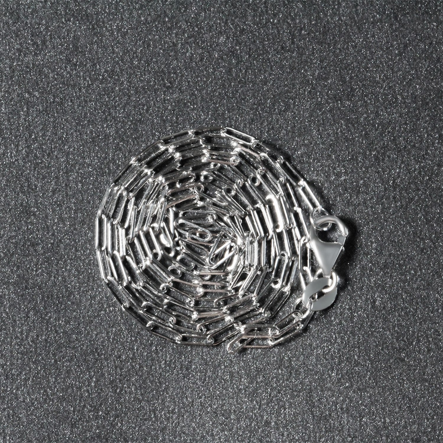 14K White Gold Fine Paperclip Chain (1.50 mm) - Coolpeacock