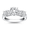 14k White Gold Five Stone Diamond Trellis Engagement Ring - Coolpeacock