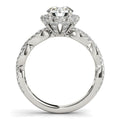14k White Gold Flower Motif Split Shank Diamond Engagement Ring (1 5/8 cttw) - Coolpeacock