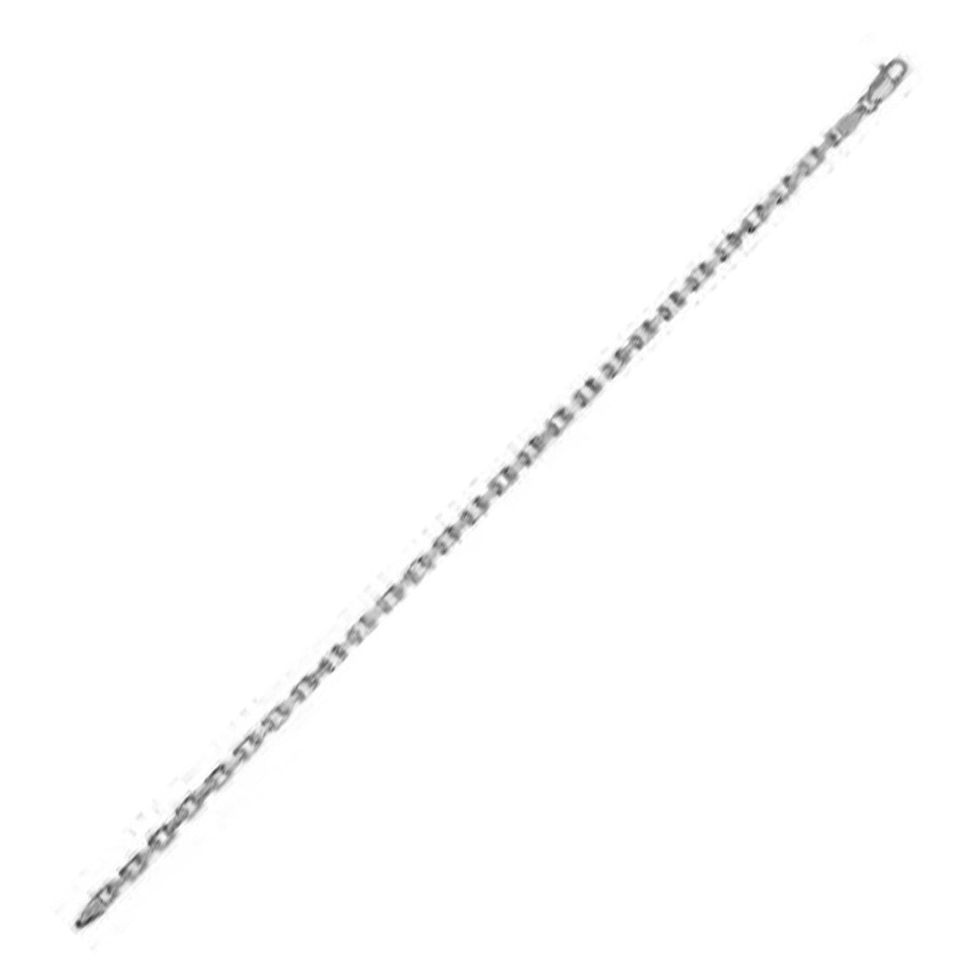 14k White Gold French Cable Chain Bracelet (2.50 mm) - Coolpeacock