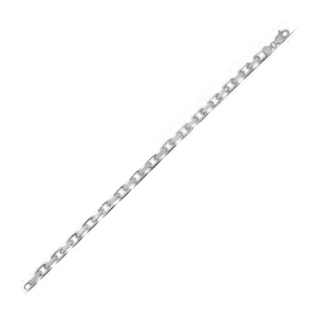 14k White Gold French Cable Chain Bracelet (4.80 mm) - Coolpeacock