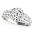 14k White Gold Graduated Pave Set Shank Diamond Engagement Ring (1 5/8 cttw) - Coolpeacock