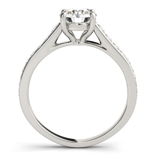 14k White Gold Graduated Single Row Diamond Engagement Ring (1 1/3 cttw) - Coolpeacock
