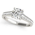 14k White Gold Graduated Single Row Diamond Engagement Ring (1 1/3 cttw) - Coolpeacock