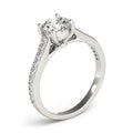 14k White Gold Graduated Single Row Diamond Engagement Ring (1 1/3 cttw) - Coolpeacock