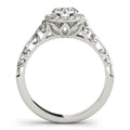 14k White Gold Halo Antique Style Round Diamond Engagement Ring (5/8 cttw) - Coolpeacock
