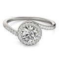14k White Gold Halo Design Bypass Round Diamond Engagement Ring (5/8 cttw) - Coolpeacock