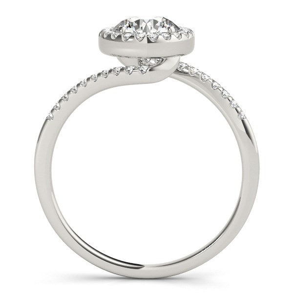 14k White Gold Halo Design Bypass Round Diamond Engagement Ring (5/8 cttw) - Coolpeacock
