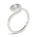 14k White Gold Halo Design Bypass Round Diamond Engagement Ring (5/8 cttw) - Coolpeacock