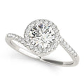 14k White Gold Halo Design Bypass Round Diamond Engagement Ring (5/8 cttw) - Coolpeacock