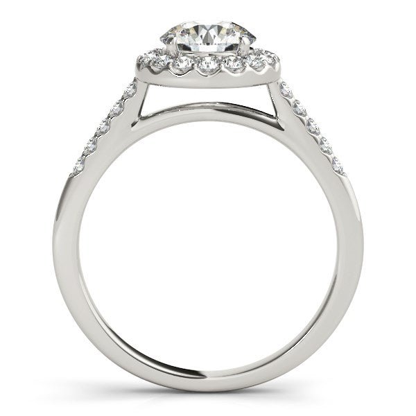 14k White Gold Halo Diamond Engagement Ring (1 3/8 cttw) - Coolpeacock