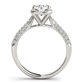 14k White Gold Halo Graduated Pave Shank Diamond Engagement Ring (1 1/3 cttw) - Coolpeacock
