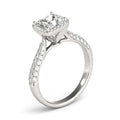 14k White Gold Halo Pave Band Diamond Engagement Ring (1 1/3 cttw) - Coolpeacock