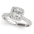 14k White Gold Halo Pave Band Diamond Engagement Ring (1 1/3 cttw) - Coolpeacock