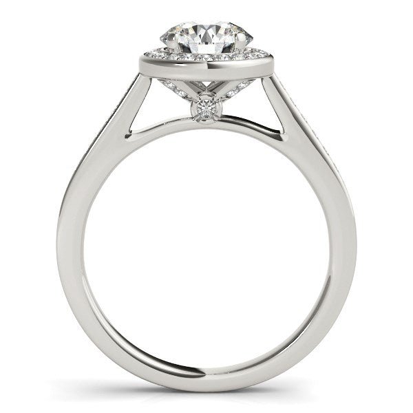 14k White Gold Halo Round Diamond Engagement Ring (1 1/4 cttw) - Coolpeacock