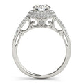 14k White Gold Halo Style Diamond Engagement Pave Shank Ring (1 1/2 cttw) - Coolpeacock