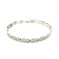 14k White Gold Heart Shape Textured Bracelet (6.35 mm) - Coolpeacock