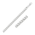 14K White Gold Miami Cuban Semi Solid Chain (7.00 mm) - Coolpeacock