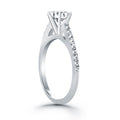 14k White Gold Micro Prong Diamond Cathedral Engagement Ring - Coolpeacock