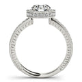 14k White Gold Milgrain Border Diamond Pave Engagement Ring (1 1/2 cttw) - Coolpeacock