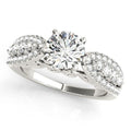 14k White Gold Multirow Shank Round Diamond Engagement Ring (1 1/2 cttw) - Coolpeacock