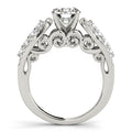 14k White Gold Multirow Shank Round Diamond Engagement Ring (1 1/2 cttw) - Coolpeacock