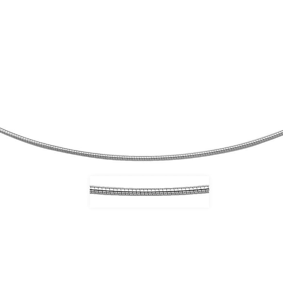 14k White Gold Necklace in a Round Omega Chain Style - Coolpeacock