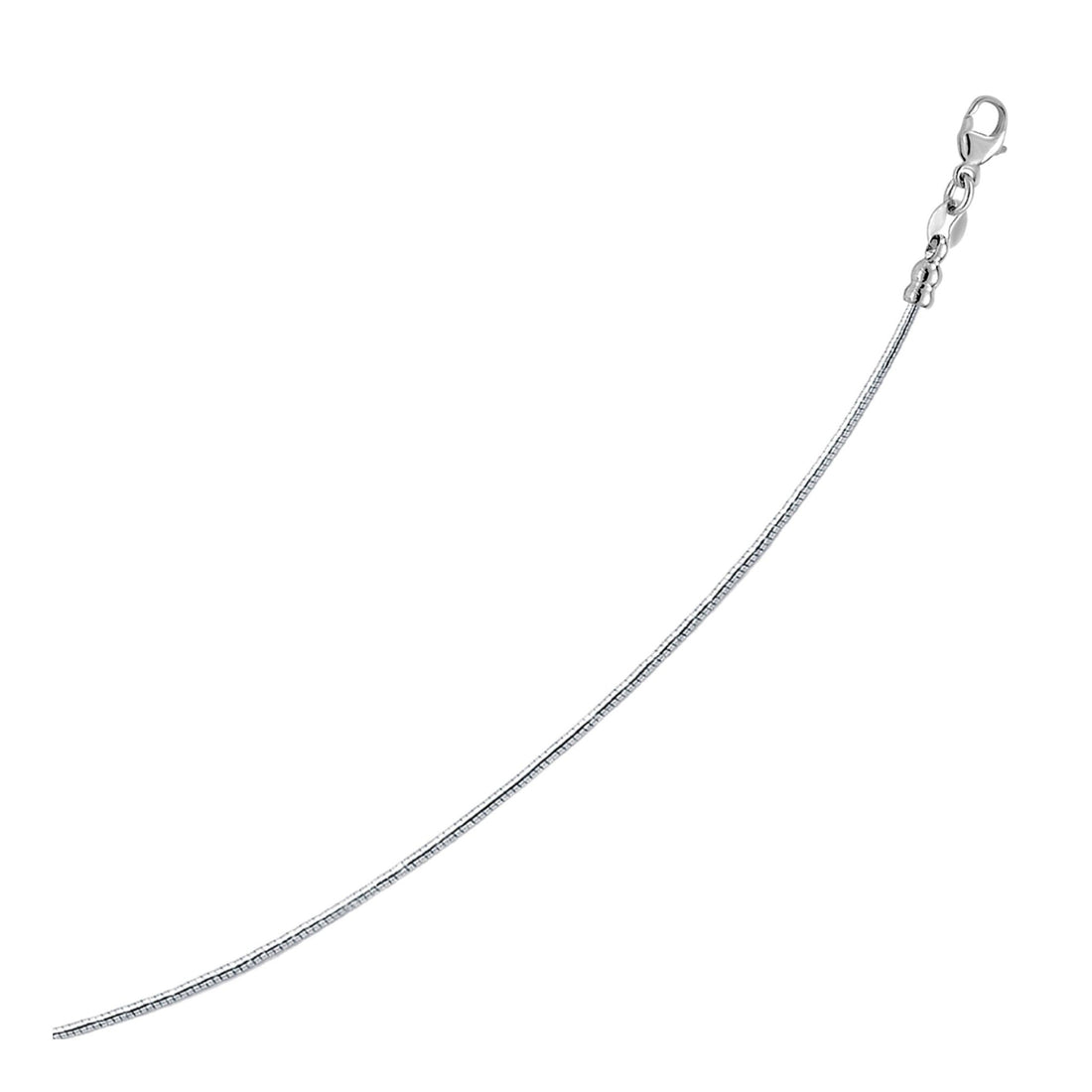 14k White Gold Necklace in a Round Omega Chain Style - Coolpeacock
