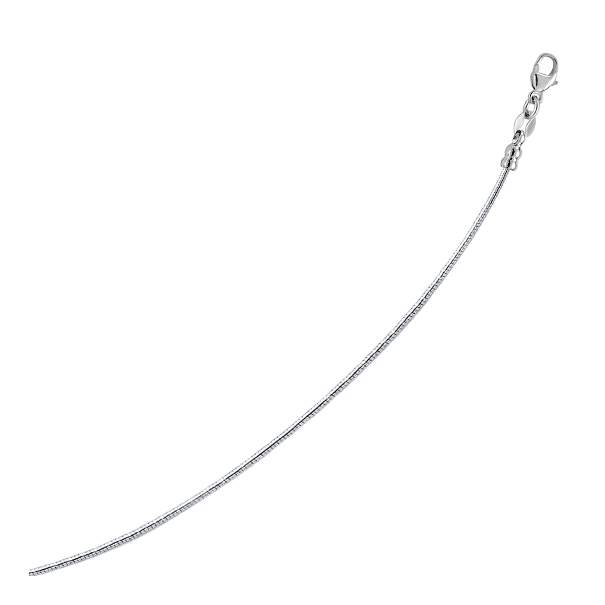 14k White Gold Necklace in a Round Omega Chain Style - Coolpeacock